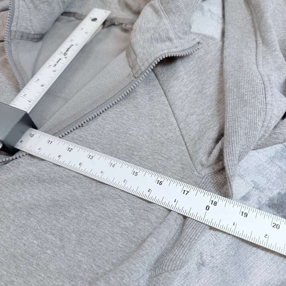 Athleta Sweater Womens Sz M Grey Hoodie Full Zip Fleece Scuba Thumbhole Ladies - Picture 13 of 14